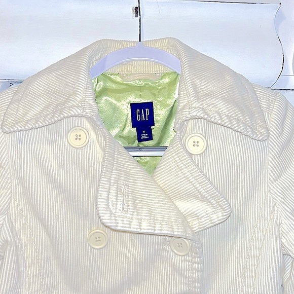 Gap small cream corduroy pea coat - Picture 2 of 5